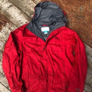 Columbia Red Rain Jacket Coat • Size Small